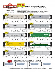 HO & N Scale 4650 Hoppers Reading Conrail Erie Lackawanna Corn Products Chicago & Eastern Illinois BNSF Tabor & Co. ADM Reading Blue Mountain & Northern ACFX Gray Undecorated