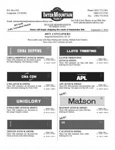 HO Scale 40' Containers China Shipping CMA CGM Uniglory Triton Lloyd Triestino APL Matson CAI