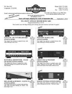 HO Scale 50' PS-1 SD Boxcars Santa Fe Bangor & Aroostook Delaware & Hudson Western Maryland Green Bay & Western Maine Central