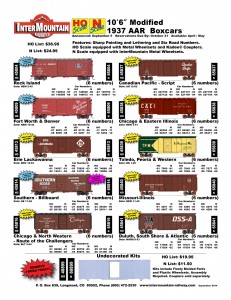 HO & N 1937 AAR 10-6 Boxcars Rock Island Fort Worth & Denver Erie Lackawanna Southern Chicago & North Western CNW Canadian Pacific Chicago & Eastern Illinois Toldedo, Peoria & Western Missouri-Illinois Duluth, South Shore & Atlantic Undecorated Kit