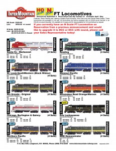 HO & N FT Sets Santa Fe St. Louis Southwestern Rio Grande Chicago, Burlington & Quincy Northern Pacific Reading Missouri Pacific Milwaukee Road Erie Lackawanna EMD Demonstrator