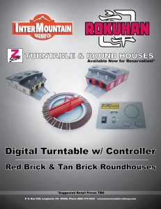 Rokuhan Z Turntable & Red Brick Tan Brick Roundhouses