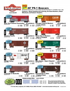 40' PS-1 Boxcars New York Central Pacemaker Western Pacific Erie Lehigh Valley Louisville & Nashville Chicago & North Western Green Bay & Western Columbus & Greenville New Haven Chesapeake & Ohio Undecorated Kit