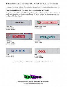 Deluxe Innovations Sheet and Post 40' Container Sea-Land K-Line NYK Mitsui OSK Lines Japan Line OOCL