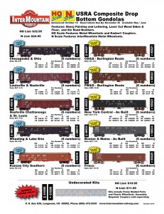 USRA Gondolas Chesapeake & Ohio Louisville & Nashville Nashville Chattanooga & St. Louis Wheeling & Lake Erie Kansas City Southern CB&Q - Burlington Route FW&D Burlington Route New York Central Boston & Maine Frisco Undecorated