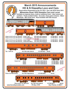 Milwaukee Road Hiawatha Locomotive and Passenger Cars