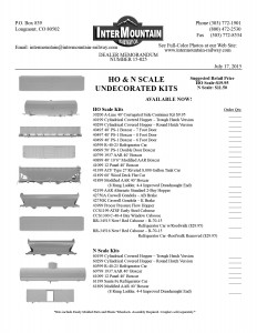 HO & N Scale Undecorated Kits