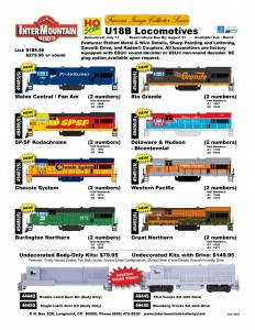 Maine Central Pan Am SPSF Kodachrome Chessie System Burlington Northern Rio Grande Delaware & Hudson Western Pacific Great Northern Undecorated Kit