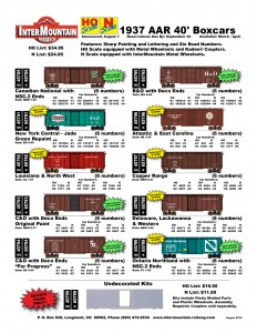 Canadian National New York Central Louisiana & North West Chesapeake & Ohio Baltimore & Ohio Atlantic & East Carolina Copper Range Delaware, Lackawanna & Western Ontario Northland Undecorated Kits