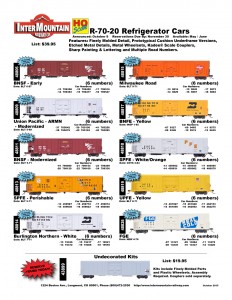 BNSF Union Pacific SPFE Burlington Northern Milwaukee Road BNFE UPFE FGE Undecorated Kits