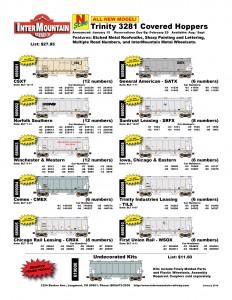 CSXT Norfolk Southern Winchester & Western Cemex Chicago Rail Leasing General American Suntrust Leasing Iowa Chicago & Eastern Trinity Industries Leasing First Union Rail Undecorated Kit