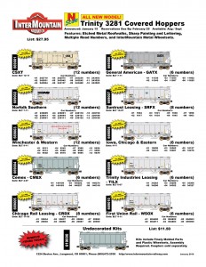 CSXT Norfolk Southern Winchester & Western Cemex Chicago Rail Leasing General American Suntrust Leasing Iowa Chicago & Eastern Trinity Industries Leasing First Union Rail Undecorated Kit