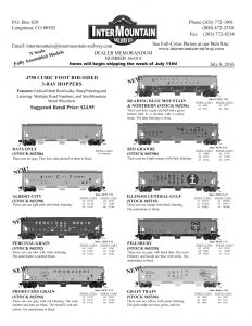 Data Only Albert City Farmers Percival Grain Producers Grain Reading Blue Mountain & Northern Rio Grande Illinois Central Gulf Pillsbury Grain Train