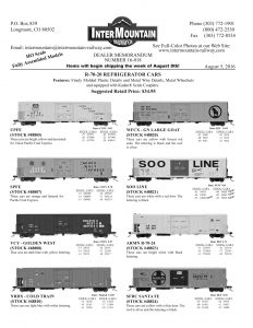 UPFE SPFE VCY - Golden West NRDX Cold Train WFCX - GN Large Goat Soo Line UP ARMN SFRC Santa Fe