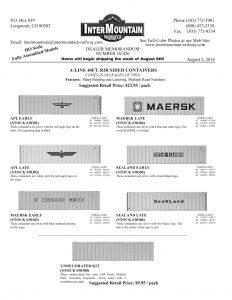 APL Early APL Late Maersk Early Maersk Late Sealand Early Sealand Late Undecorated Kit