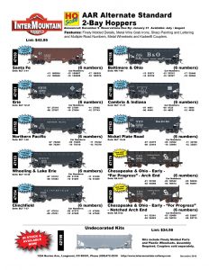 Santa Fe Erie Northern Pacific Wheeling & Lake Erie Clinchfield Baltimore & Ohio Cambria & Indiana Nickel Plate Road Chesapeake & Ohio Undecorated Kit