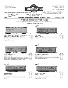 Western Fruit Express Great Northern Carnation Milk Marhoefer Fruit Growers Express Chesapeake & Ohio Fairmont Creamery West India Fruit