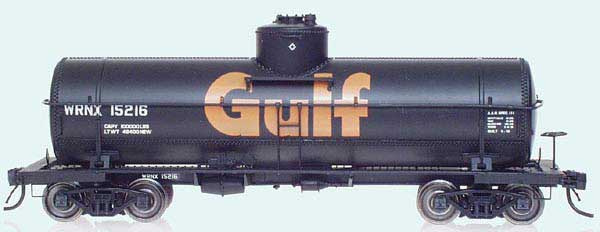 Train Quest Gulf Oil - Black ACF Type 27 Riveted 10,000 Gallon Tank Car